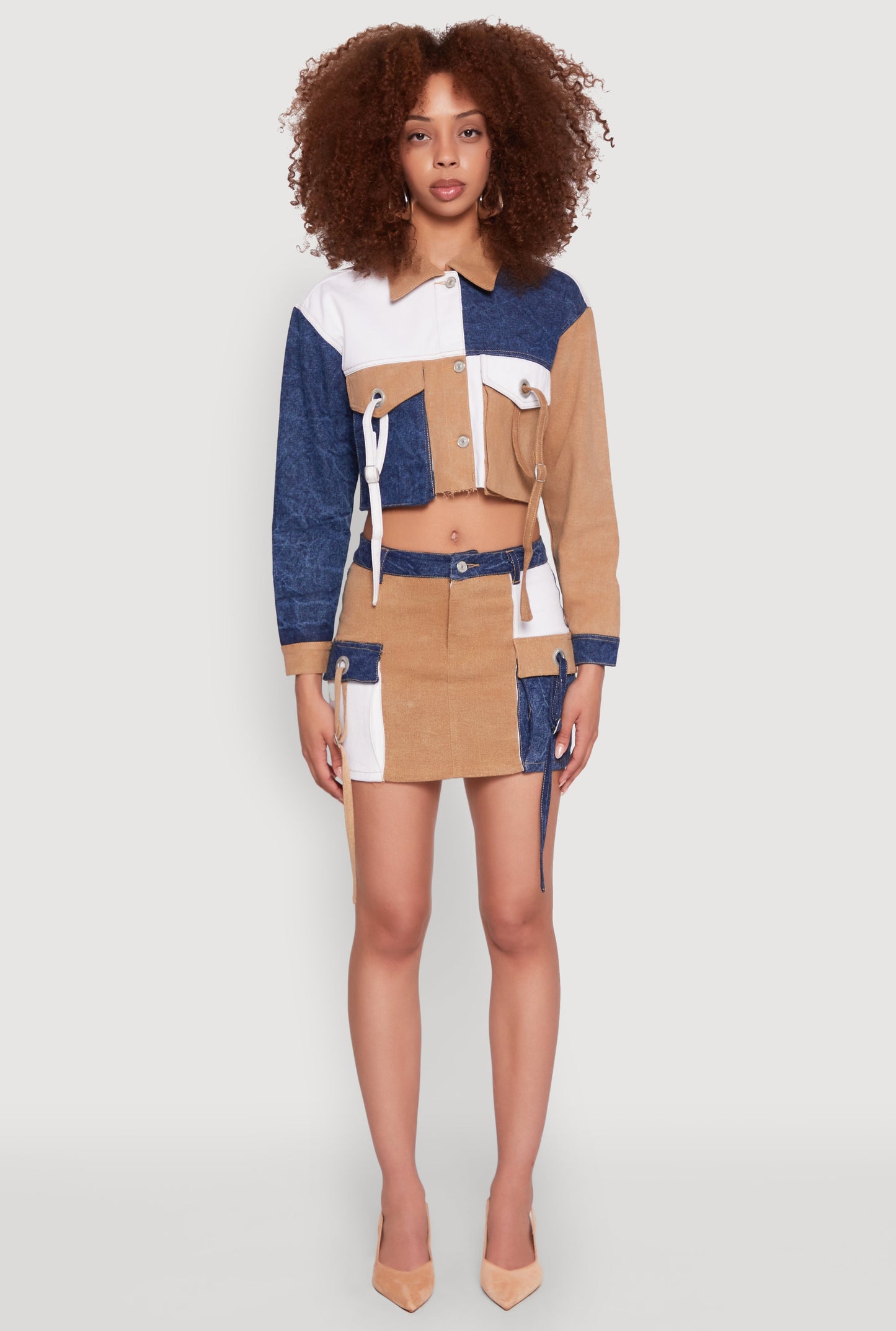 Color Blocked Denim Jacket