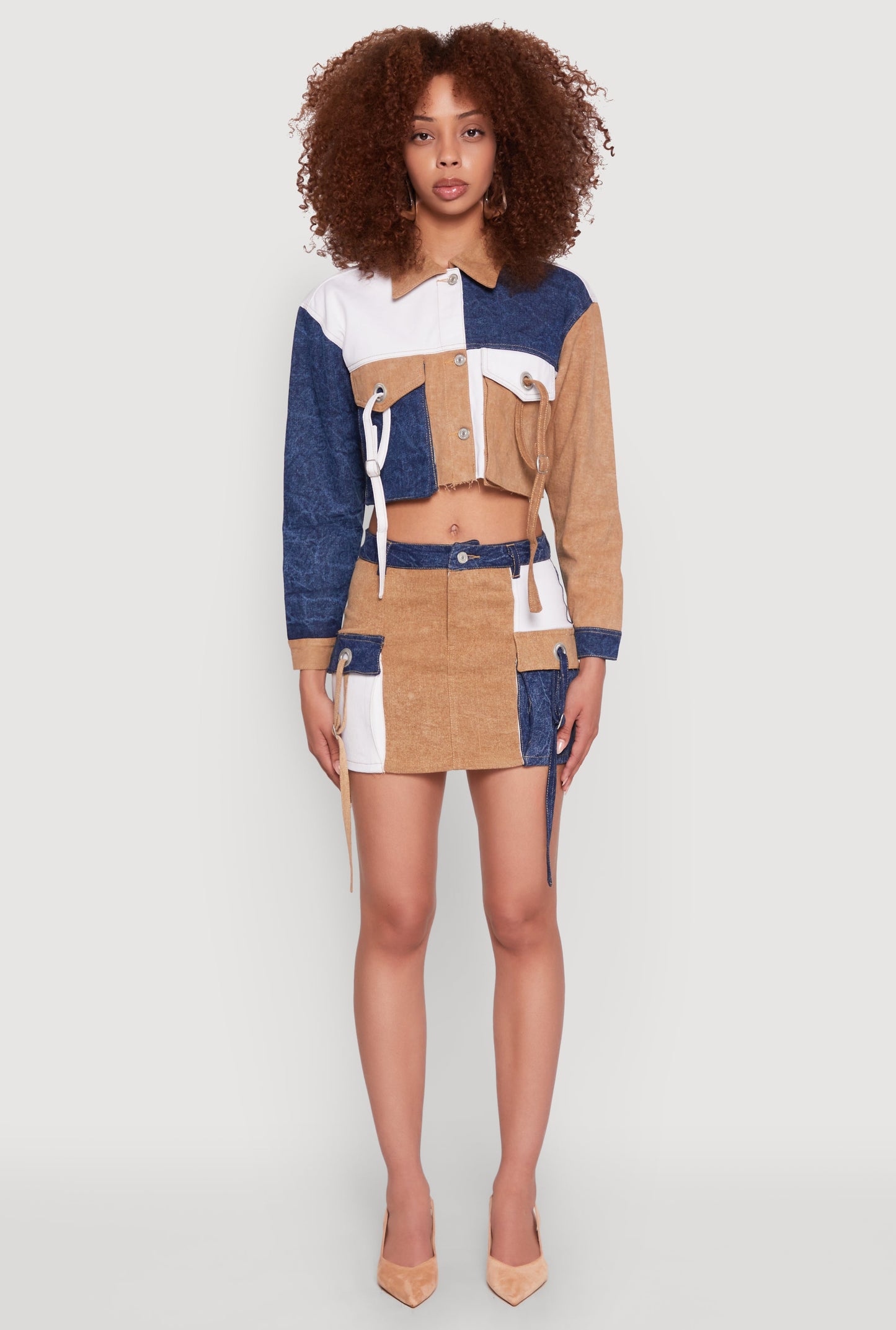 Color Blocked Denim Jacket