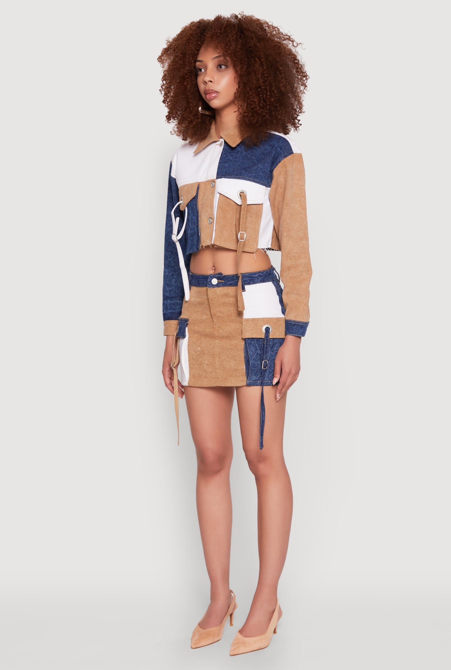 Color Blocked Denim Jacket