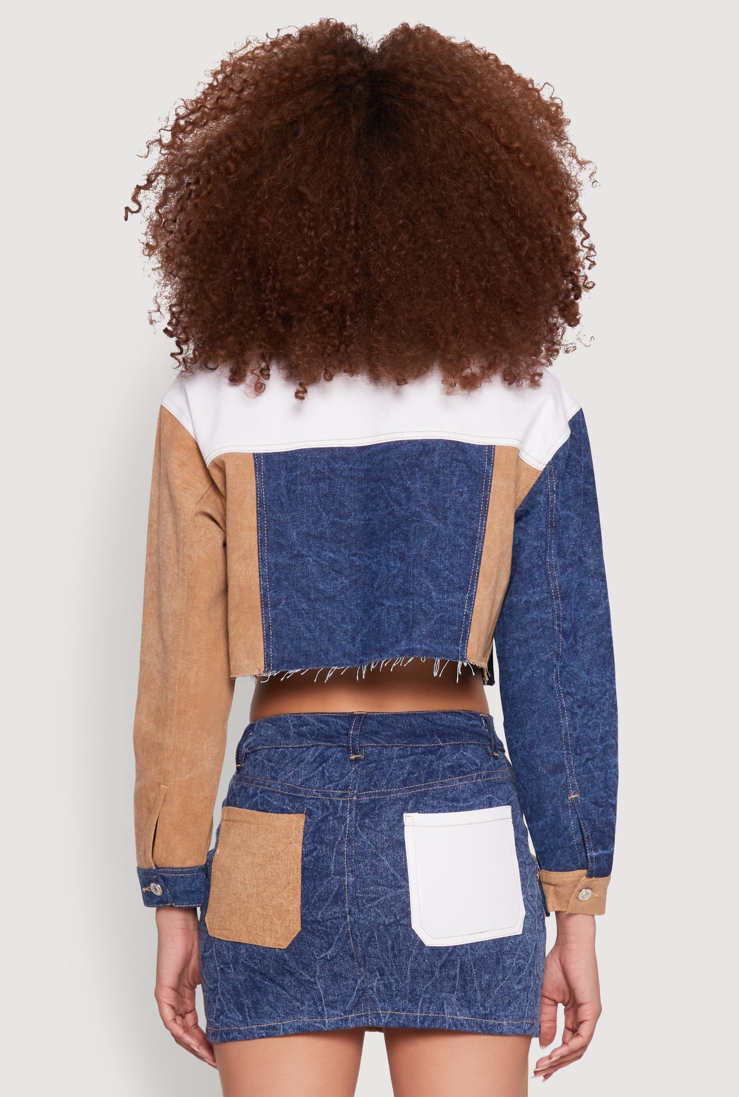 Color Blocked Denim Jacket