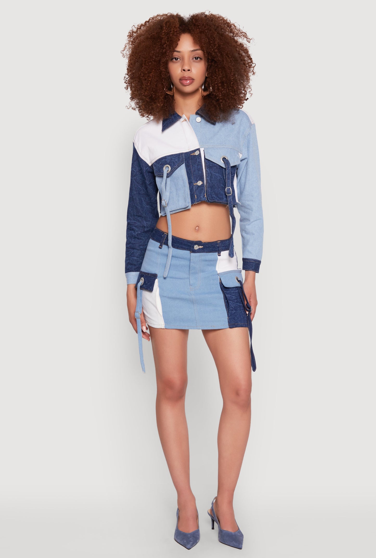 Color Blocked Denim Jacket