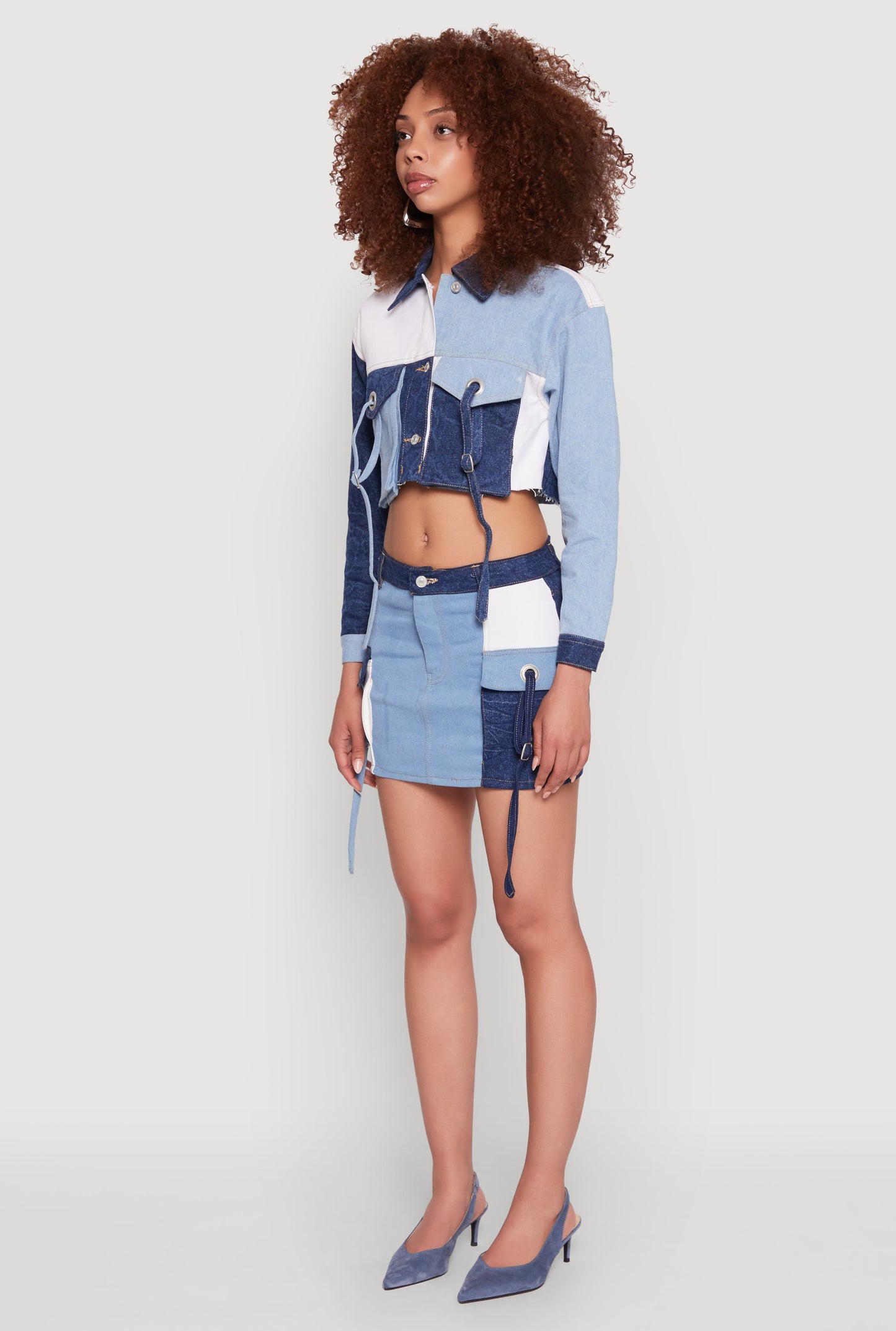 Color Blocked Denim Jacket