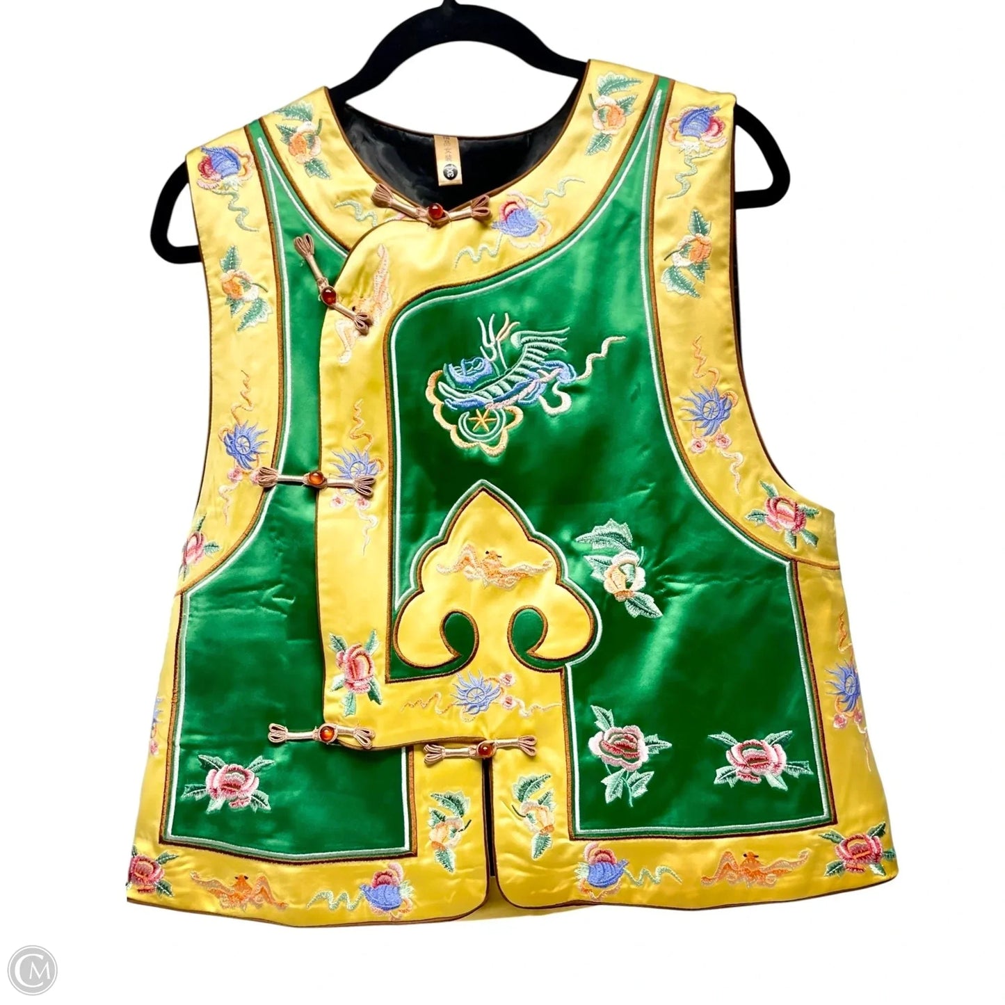 Vest by CLOTHES MENTOR In Green & Yellow, Size: XL