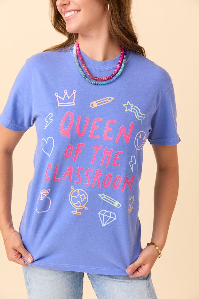 Queen Of The Classroom Blue Graphic Tee SALE