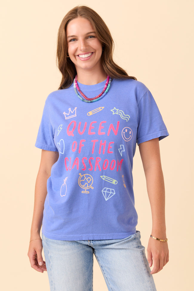 Queen Of The Classroom Blue Graphic Tee SALE