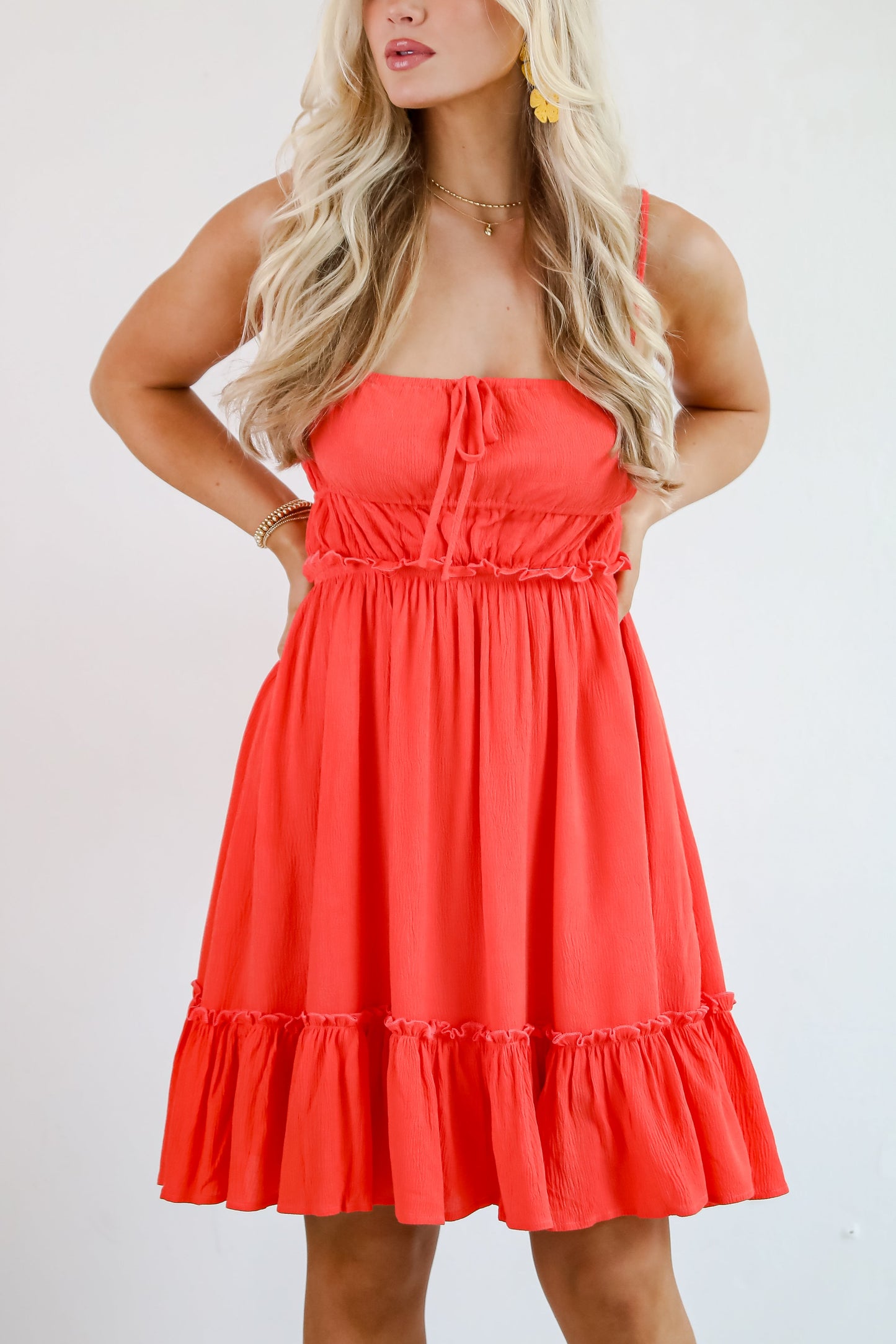 FINAL SALE - Watch The Sunset Coral Mini Dress