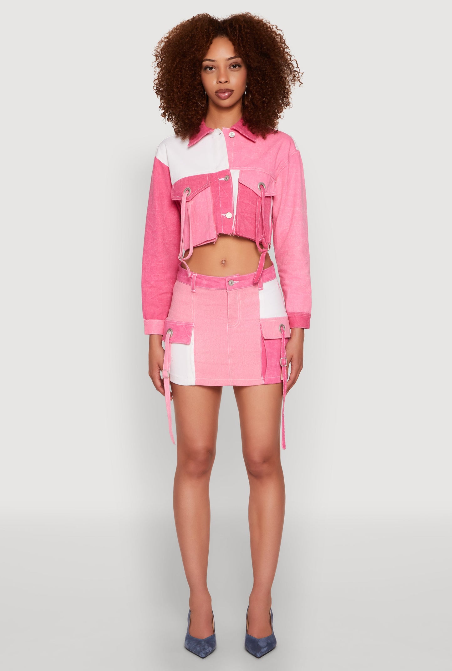 Color Blocked Denim Jacket