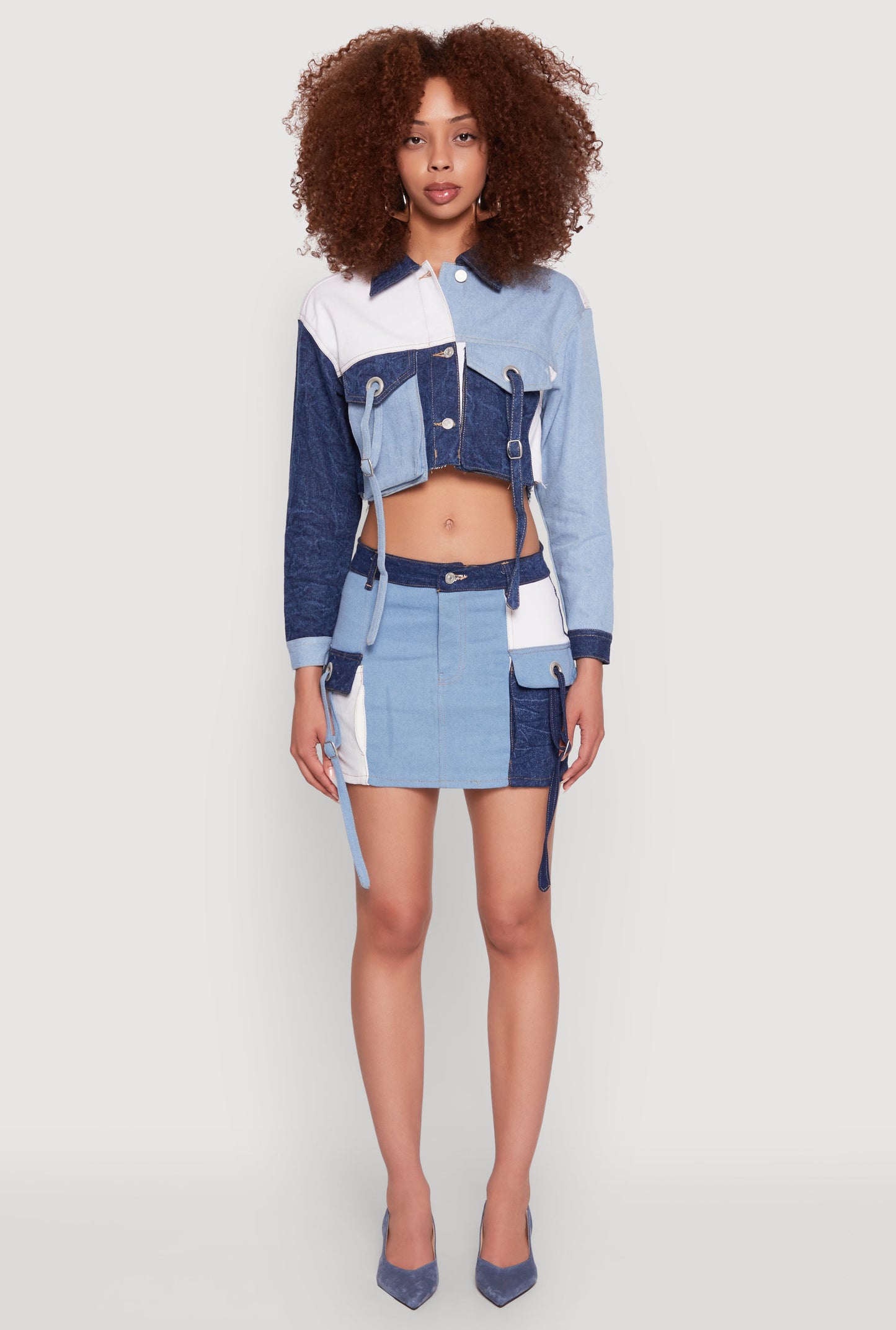 Color Blocked Denim Jacket