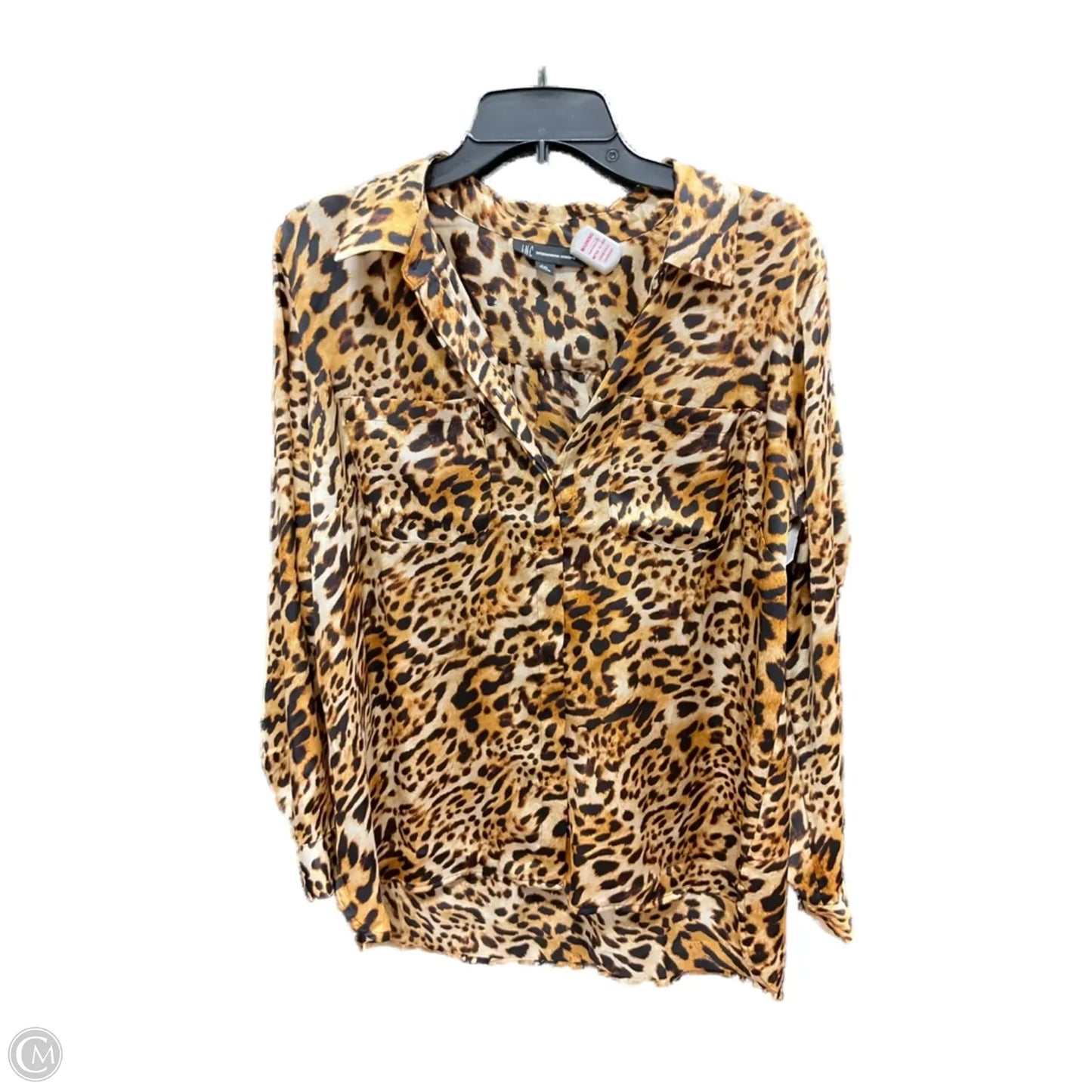 Blouse Long Sleeve By Inc In Animal Print, Size: Xlp