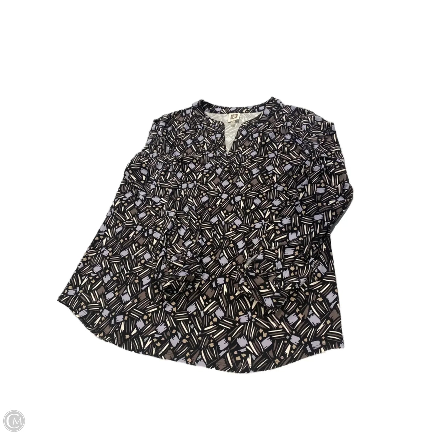 Top Long Sleeve By Anne Klein In Geometric Pattern, Size: M