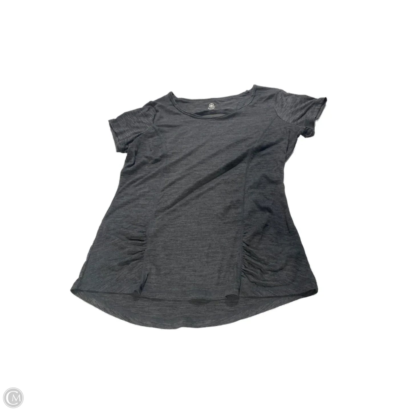 Athletic Top Short Sleeve By Gaiam In Grey, Size: L