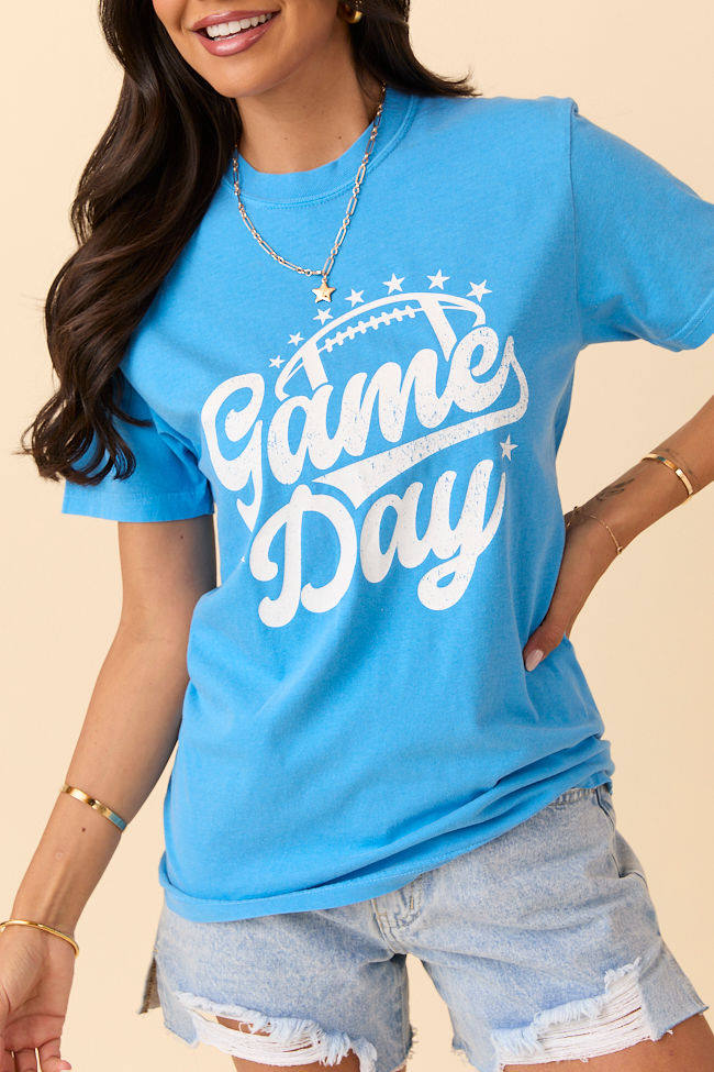 Game Day Script Blue Graphic Tee SALE