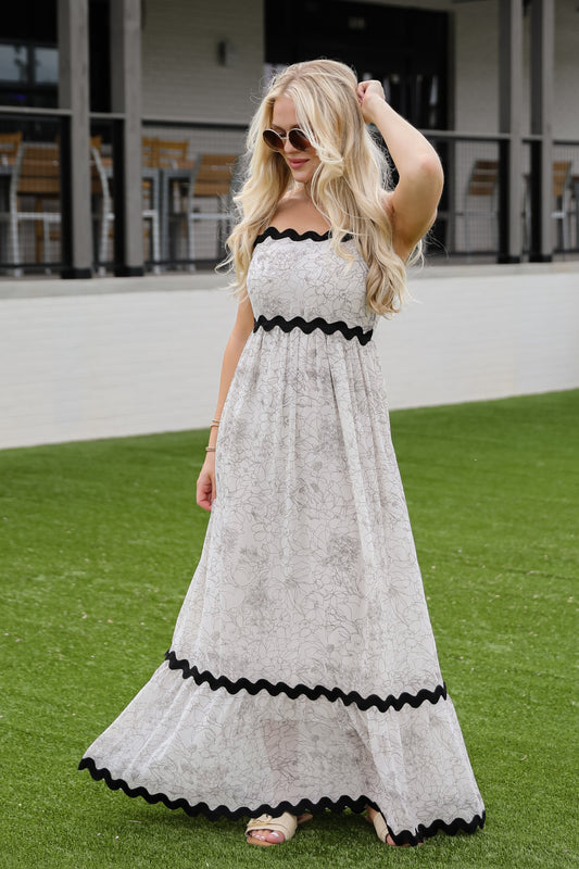 FINAL SALE - Talk It Through Ivory Floral Tiered Maxi Dress