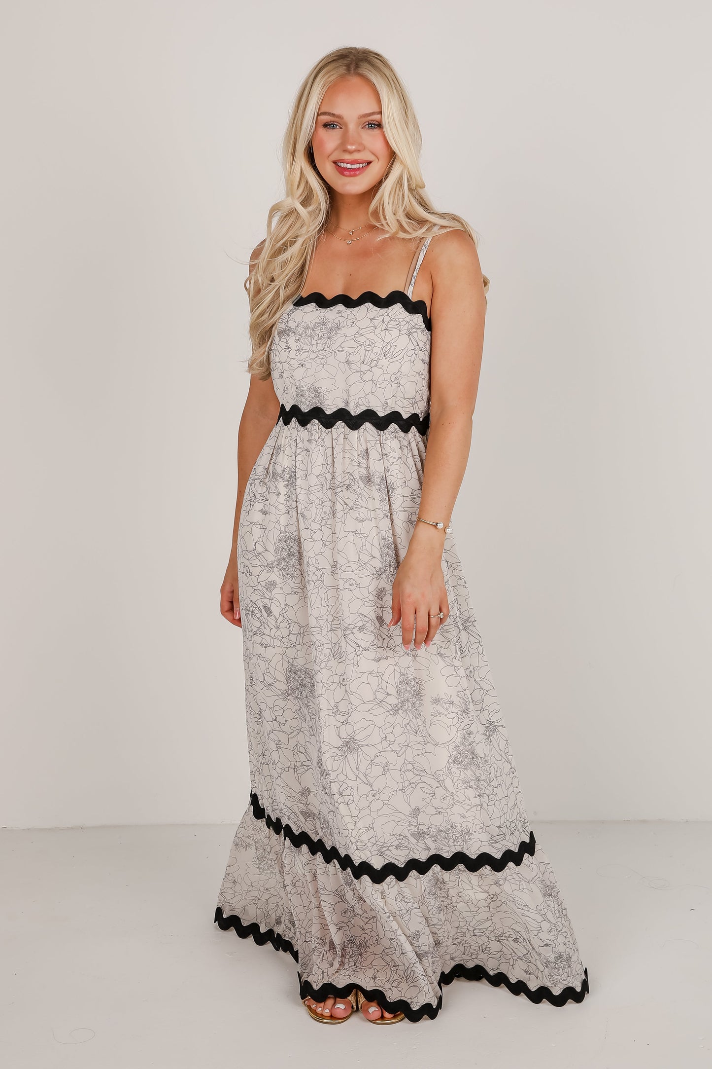 FINAL SALE - Talk It Through Ivory Floral Tiered Maxi Dress