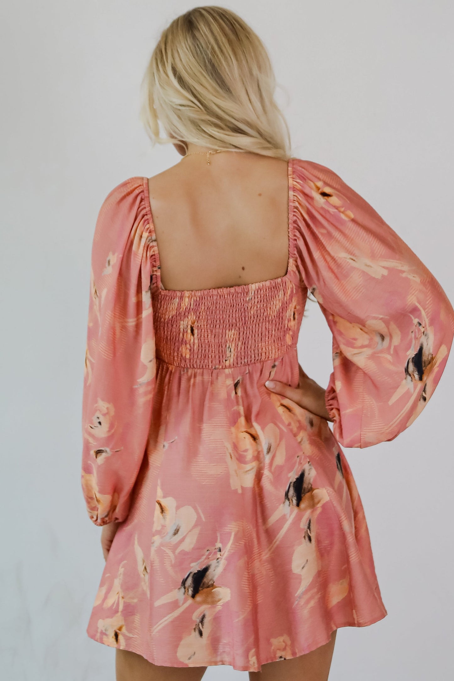 FINAL SALE - Bloom With A View Mauve Floral Mini Dress